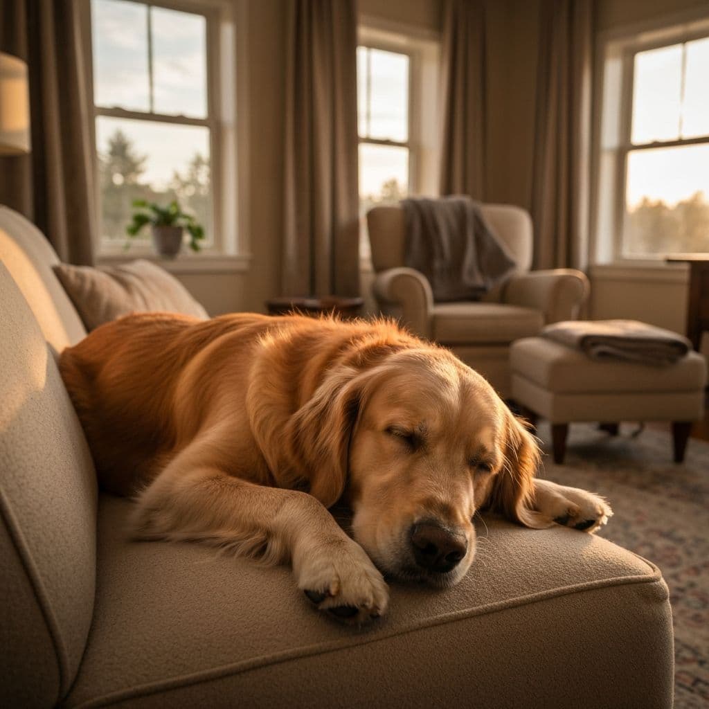 Excited dog greeting their pet parent